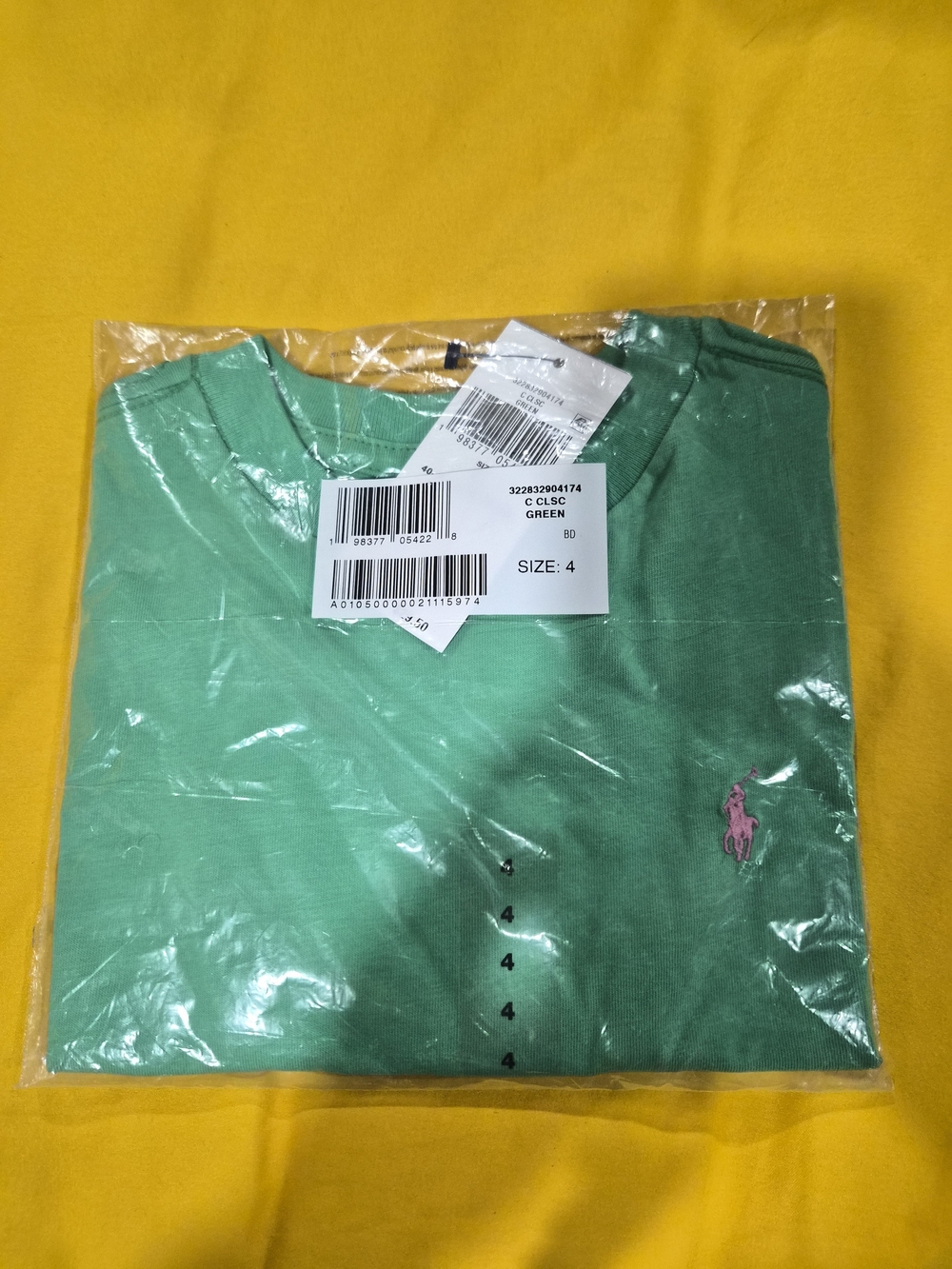 #3 Polo by Ralph Lauren Kids Green Short Sleeve Polo with Pink Pony